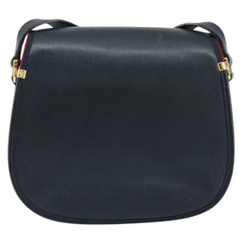 GUCCI Shoulder Bag Leather Navy Gold 007 261 0107 Auth ep11947 - 0