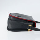 GUCCI Shoulder Bag Leather Navy Gold 007 261 0107 Auth ep11947-3