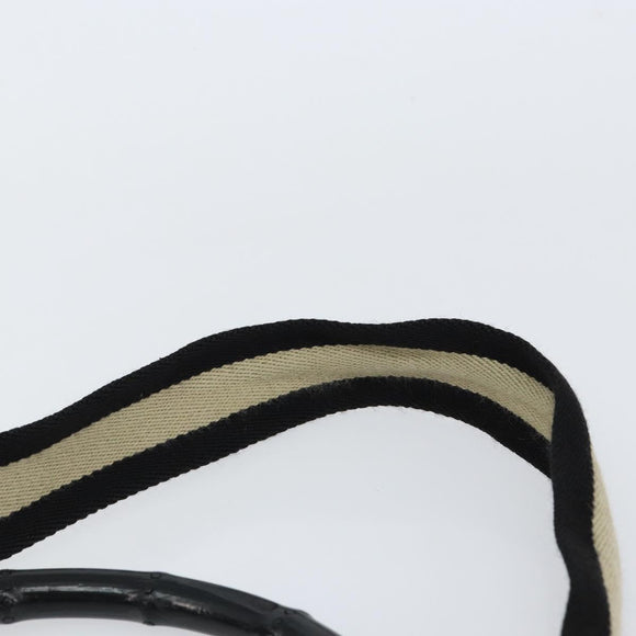 GUCCI GG Canvas Bamboo Shoulder Bag 2way Black Silver 001 4095 Auth ep11948