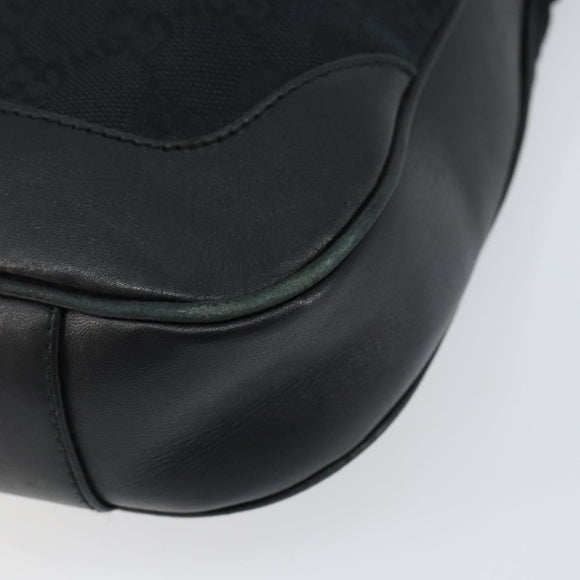 GUCCI GG Canvas Bamboo Shoulder Bag 2way Black Silver 001 4095 Auth ep11948