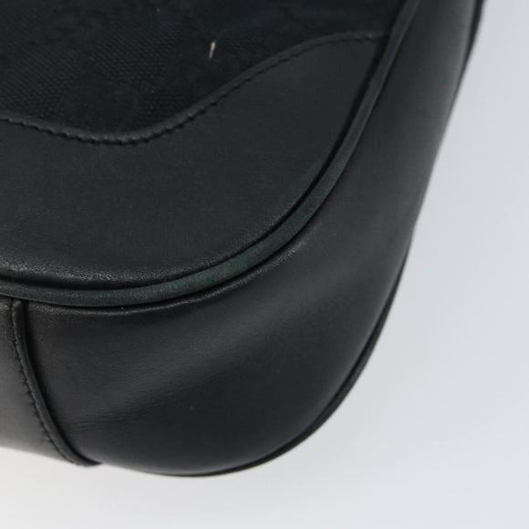 GUCCI GG Canvas Bamboo Shoulder Bag 2way Black Silver 001 4095 Auth ep11948