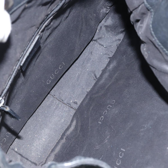 GUCCI GG Canvas Bamboo Shoulder Bag 2way Black Silver 001 4095 Auth ep11948