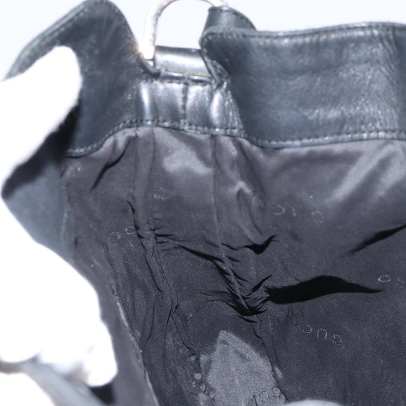 GUCCI GG Canvas Bamboo Shoulder Bag 2way Black Silver 001 4095 Auth ep11948