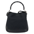 GUCCI GG Canvas Bamboo Shoulder Bag 2way Black Silver 001 4095 Auth ep11948-13
