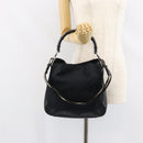 GUCCI GG Canvas Bamboo Shoulder Bag 2way Black Silver 001 4095 Auth ep11948-23