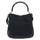 GUCCI GG Canvas Bamboo Shoulder Bag 2way Black Silver 001 4095 Auth ep11948-2