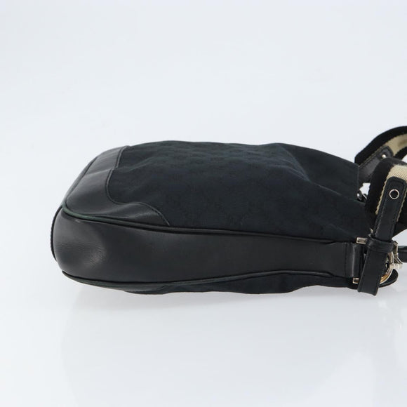 GUCCI GG Canvas Bamboo Shoulder Bag 2way Black Silver 001 4095 Auth ep11948