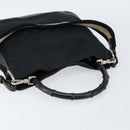 GUCCI GG Canvas Bamboo Shoulder Bag 2way Black Silver 001 4095 Auth ep11948-6