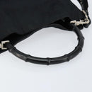 GUCCI GG Canvas Bamboo Shoulder Bag 2way Black Silver 001 4095 Auth ep11948-7