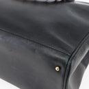 GUCCI Bamboo Hand Bag Leather Black Gold Auth ep11949-16