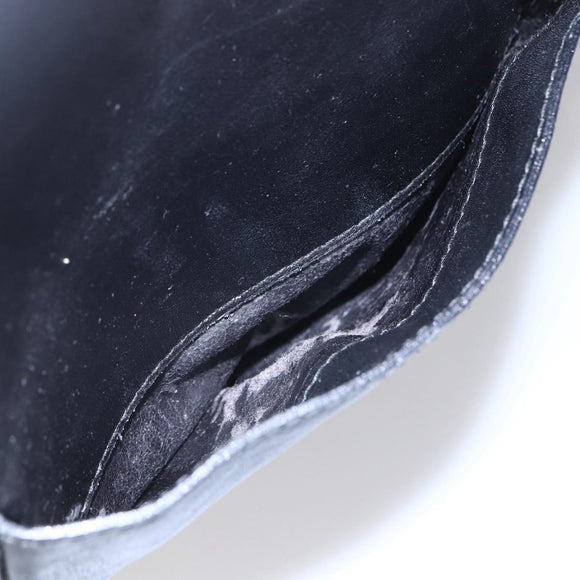 GUCCI Bamboo Hand Bag Leather Black Gold Auth ep11949