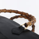 GUCCI Bamboo Hand Bag Leather Black Gold Auth ep11949-8