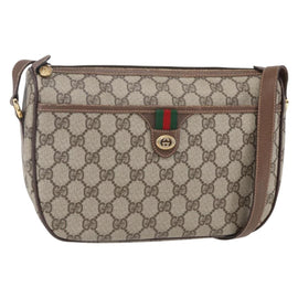 GUCCI GG Supreme Web Sherry Line Bag PVC Beige Gold 89 02 077 Auth ep11951