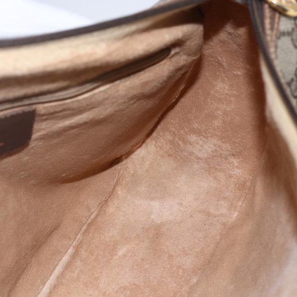 GUCCI GG Supreme Web Sherry Line Bag PVC Beige Gold 89 02 077 Auth ep11951