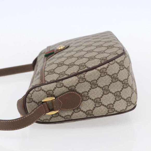 GUCCI GG Supreme Web Sherry Line Bag PVC Beige Gold 89 02 077 Auth ep11951