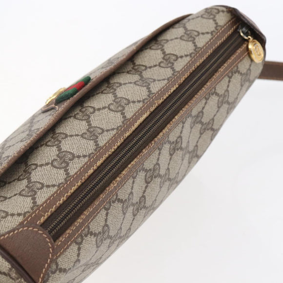 GUCCI GG Supreme Web Sherry Line Bag PVC Beige Gold 89 02 077 Auth ep11951