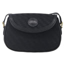 GUCCI Shoulder Bag Canvas Black Gold Auth ep11952-13
