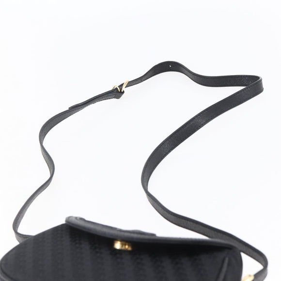 GUCCI Shoulder Bag Canvas Black Gold Auth ep11952