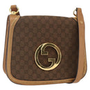 GUCCI GG Canvas Shoulder Bag Brown Gold Auth ep11953-1