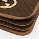 GUCCI GG Canvas Shoulder Bag Brown Gold Auth ep11953-10