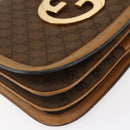 GUCCI GG Canvas Shoulder Bag Brown Gold Auth ep11953-11