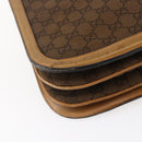 GUCCI GG Canvas Shoulder Bag Brown Gold Auth ep11953-13