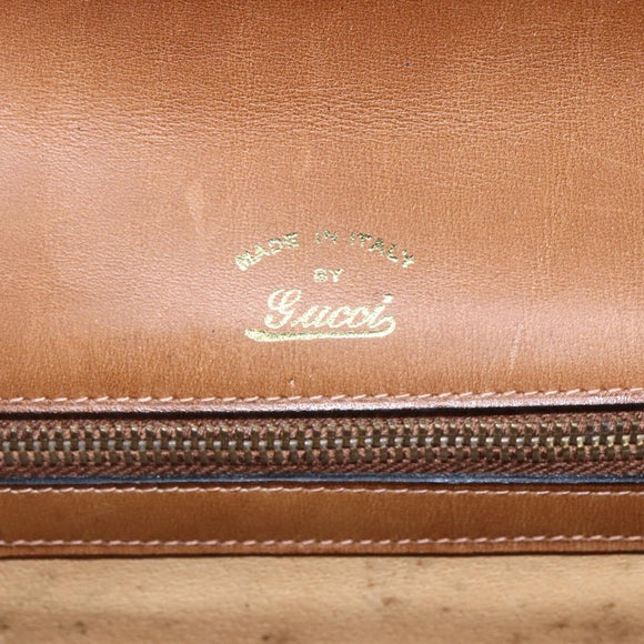 GUCCI GG Canvas Shoulder Bag Brown Gold Auth ep11953