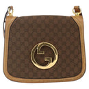 GUCCI GG Canvas Shoulder Bag Brown Gold Auth ep11953-2