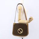 GUCCI GG Canvas Shoulder Bag Brown Gold Auth ep11953-21