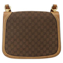 GUCCI GG Canvas Shoulder Bag Brown Gold Auth ep11953-3