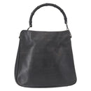 GUCCI Bamboo Shoulder Bag Leather 2way Black 001 1638 2404 Auth ep11956-13