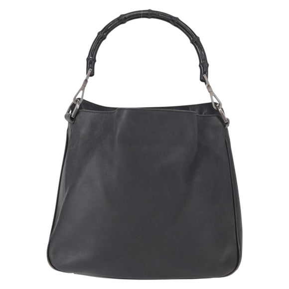 GUCCI Bamboo Shoulder Bag Leather 2way Black 001 1638 2404 Auth ep11956