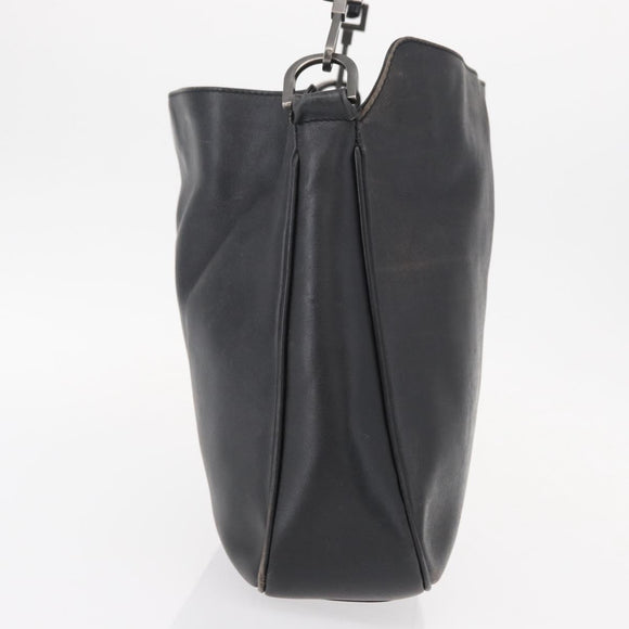 GUCCI Bamboo Shoulder Bag Leather 2way Black 001 1638 2404 Auth ep11956