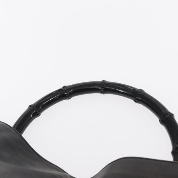 GUCCI Bamboo Shoulder Bag Leather 2way Black 001 1638 2404 Auth ep11956