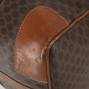 CELINE Macadam Canvas Boston Bag PVC Brown Gold Auth ep11958-10