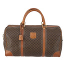 CELINE Macadam Canvas Boston Bag PVC Brown Gold Auth ep11958-2