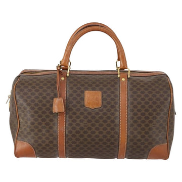 CELINE Macadam Canvas Boston Bag PVC Brown Gold Auth ep11958 - 0