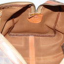 CELINE Macadam Canvas Boston Bag PVC Brown Gold Auth ep11958-20