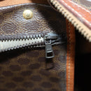 CELINE Macadam Canvas Boston Bag PVC Brown Gold Auth ep11958-21