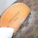 CELINE Macadam Canvas Boston Bag PVC Brown Gold Auth ep11958-24