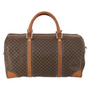 CELINE Macadam Canvas Boston Bag PVC Brown Gold Auth ep11958-3