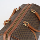 CELINE Macadam Canvas Boston Bag PVC Brown Gold Auth ep11958-6