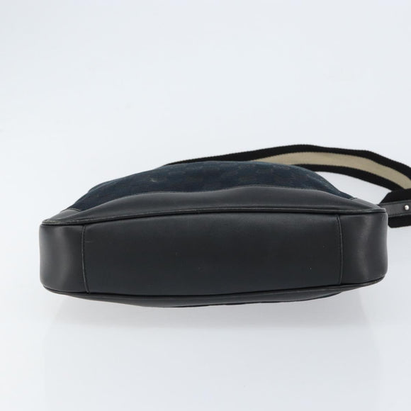 GUCCI GG Canvas Bamboo Shoulder Bag 2way Black Silver 001 4095 Auth ep11959