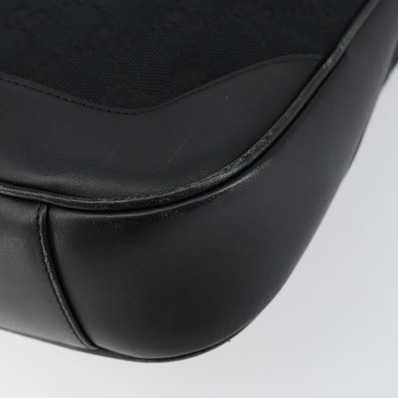 GUCCI GG Canvas Bamboo Shoulder Bag 2way Black Silver 001 4095 Auth ep11959