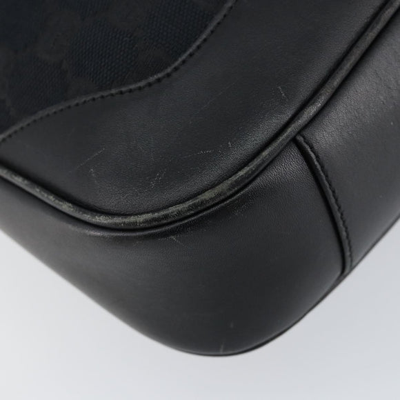 GUCCI GG Canvas Bamboo Shoulder Bag 2way Black Silver 001 4095 Auth ep11959