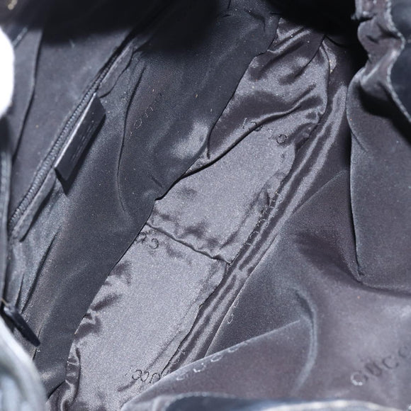 GUCCI GG Canvas Bamboo Shoulder Bag 2way Black Silver 001 4095 Auth ep11959