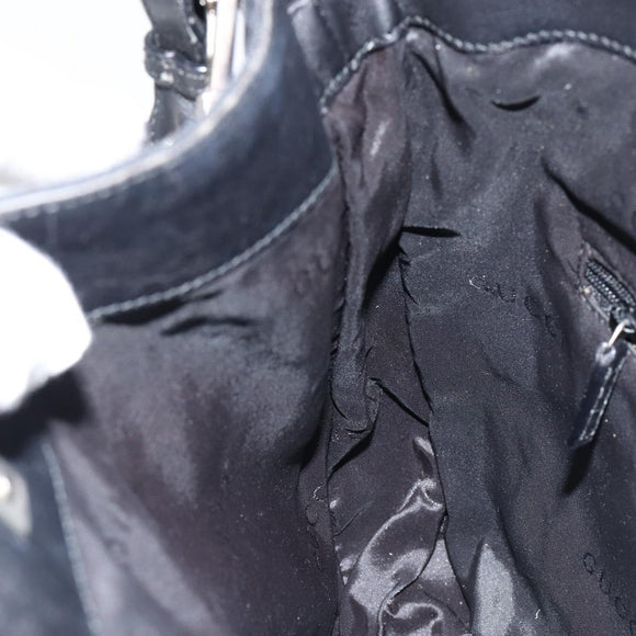 GUCCI GG Canvas Bamboo Shoulder Bag 2way Black Silver 001 4095 Auth ep11959