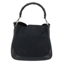 GUCCI GG Canvas Bamboo Shoulder Bag 2way Black Silver 001 4095 Auth ep11959-2