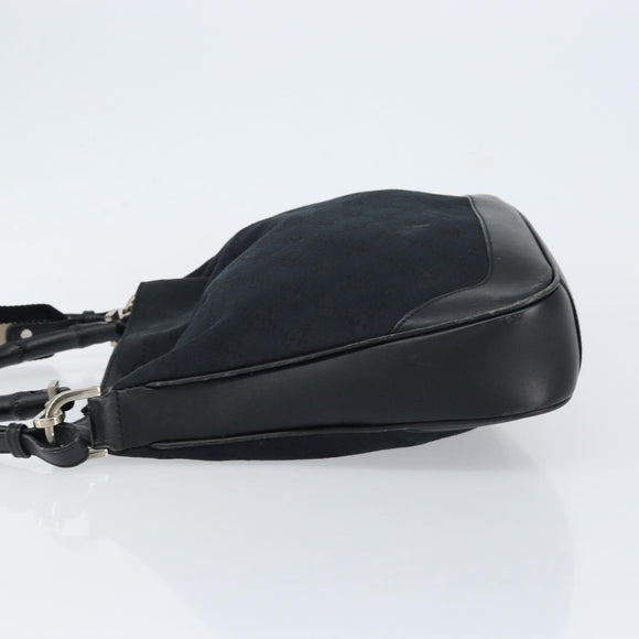 GUCCI GG Canvas Bamboo Shoulder Bag 2way Black Silver 001 4095 Auth ep11959