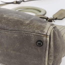 PRADA Hand Bag Leather 2way Gray Gold Auth ep11960-12